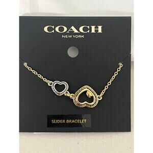 Coach CBB40 Open Heart Interlocking Slider Bracelet